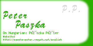 peter paszka business card